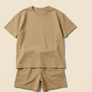 Ensemble 2 pièces été pour adolescents : T-shirt oversize et short – <span class=keywords><strong>Tenue</strong></span> décontractée streetwear unisexe pour garçons et filles – Vente en gros OEM personnalisée - Product Image 2