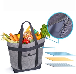 Sac isotherme tendance en polyester (gris) avec isolation thermique - Sac isotherme souple et portable pour les <span class=keywords><strong>courses</strong></span> et la <span class=keywords><strong>livraison</strong></span> <span class=keywords><strong>de</strong></span> repas - Product Image 4