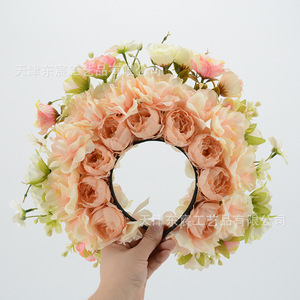 Serre-tête en soie Dongchen Crafts, 34 cm de large, bleu, accessoire pour photos de mariage - Product Image 2