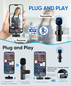 K15ลดเสียงรบกวนไมค์ขนาดเล็กแบบไร้สายมีปกไมโครโฟนแบบ3 in 1สำหรับการสตรีมมิ่งวิดีโอ - Product Image 6