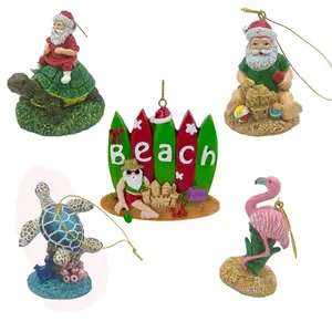定制树脂沙滩动物圣诞树悬挂热带圣诞饰品