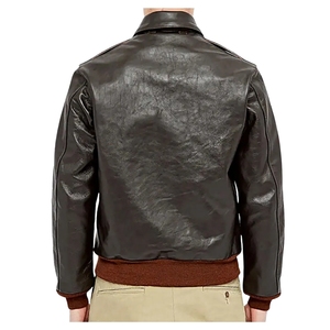 Chaqueta Bomber A2 Marrón Oscuro para Hombre Icon Gilani, Cuero Vacuno Genuino, Estilo Retro de Aviador, Ropa de Calle, Invierno, Resistente - Product Image 6