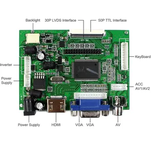 टीटीएल 50Pin एलसीडी स्क्रीन AT070TN92 AT070TN90 AT070TN94 नियंत्रक बोर्ड HD एम आई वीजीए ए वी इनपुट के साथ