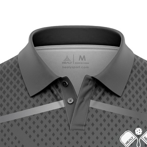 Nouveauté polo de sport imprimé personnalisé pour hommes, chemise de pickleball en polyester respirante à séchage rapide - Product Image 3