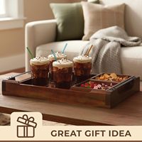 Plateau de service modulaire en bois de qualité supérieure - Support pour aliments/fruits/collations pour les fêtes, service d'apéritifs et de desserts