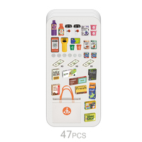 Mini 2-en-1 : Ensemble de jeu multifonctionnel en plastique pour enfants – Jouet de supermarché avec caisse enregistreuse et aliments