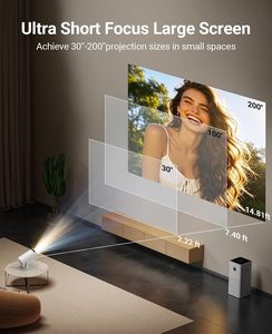 โปรเจคเตอร์วิดีโอพกพาอัจฉริยะ 3 มิติ ความละเอียด Full HD ระบบ Android 11 รองรับ WiFi จอ LCD LED ขนาดเล็ก ลำโพงในตัว เชื่อมต่อผ่าน USB รองรับความละเอียด 2K - Product Image 3