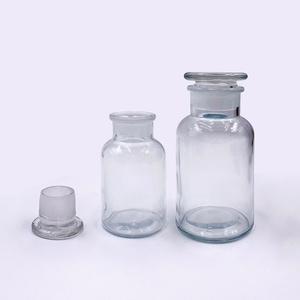 Thickened Packaging Clear Amber Wide Mouth <b>Glass</b> 30ml-1000ml Reagent <b>Bottle</b> <b>With</b> <b>Glass</b> Stopper for Packaging - Product Image 5