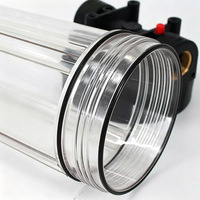 Boîtier de filtre à eau pour toute la maison, transparent, 20 po x 4,5 po, ports en plastique NPT de 1 po, résistant, avec double joint torique