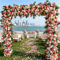 Arche florale en U, fleurs artificielles, toile de fond de mariage, décoration de mariage, orchidée, décor de scène de mariage