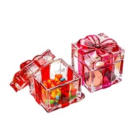 FLVC Europese stijl vierkante kristallen glazen suikerpot met strikdeksel, schattig retro model voor het bewaren van gedroogd fruit en snoep in huis.