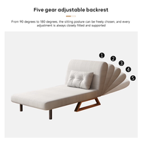 Canapé-lit pliable RH moderne en bois massif pour petits appartements, design multifonctionnel avec rangement