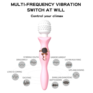 Vibromasseur baguette magique 9 vitesses 9 fréquences, stimulateur clitoridien double tête, jouet sexuel en silicone flexible à 360° pour femmes - Product Image 4