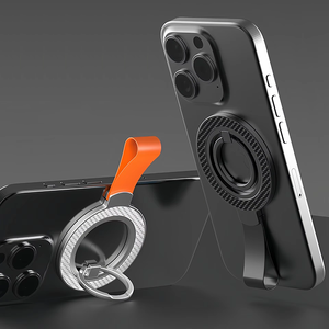 調整可能な金属電話リングキックスタンドスマートトラッキング対応MagSafeアクセサリーiPhone 16 Pro Maxシリコーンループ用 - Product Image 1