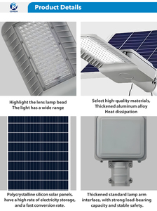 Farola Solar Industrial ZY con Batería Lifepo4, IP65 Impermeable, LED de Aluminio para Exteriores - Product Image 2