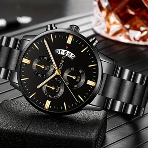1 montre-bracelet à quartz en acier inoxydable pour homme, une montre tendance pour les affaires à un prix abordable - Product Image 6