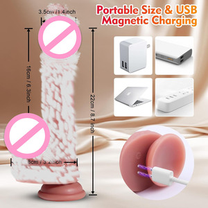 Ferngesteuerter, vibrierender <span class=keywords><strong>Dildo</strong></span> aus flüssigem Silikon mit Heizfunktion und Teleskopmechanismus – realistisches Hautgefühl – Sexspielzeug für Frauen - Product Image 3