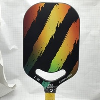 Raquette de pickleball professionnelle en fibre de carbone, rayée et colorée, 16 mm, équilibrée, approuvée aux États-Unis, 227 g, vente en gros en stock