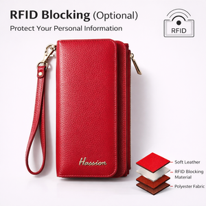 Portafoglio da Polso Lungo in Pelle RFID per <span class=keywords><strong>Donna</strong></span> OEM con Motivo Candy, Fodera in Poliestere, Design Grande Capacità, Servizio Logo Personalizzato - Product Image 3