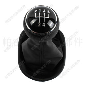 Pomo de palanca de cambios de cuero para coche Volkswagen, 5 velocidades, costuras negras, diseño ergonómico para Passat B6 Caddy - Product Image 3