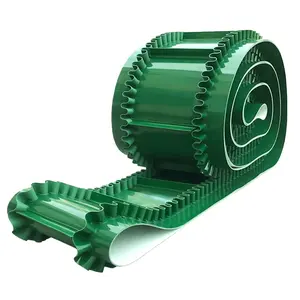 Factory Customized Pvc Green Conveyor Belt Non S lip Wear Resistant Light Assembly Line Climbing Lifting Conveyor Flat Belt