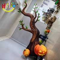 Arbre gonflable de grande taille simulé pour la décoration d'Halloween en extérieur avec lampe citrouille