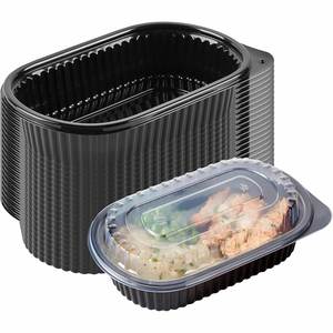 1/2/3 Compartment PP Disposable Blister Processed Food Tray Microwave Heating Takeout Lunch <b>Box</b> Transparent Lid for Salad <b>Noodle</b> - Product Image 2