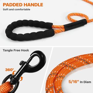 Guinzaglio per cani leggero cintura per animali altamente riflettente, anti-avvolgimento ed estensibile, adatto a vari tipi di cani - Product Image 2