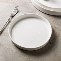 Ensemble de plats à dîner en porcelaine blancs modernes et simples, résistants au four, pour la restauration