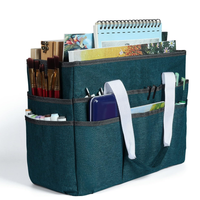 Sac fourre-tout grand rangement d'art avec plusieurs poches, sac à couture vert bleuâtre pour l'art, l'artisanat, la réservation de ferraille, l'école, le médical