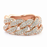 Starsgem personnalisé mossonite cubain 925 argent sterling vvs mossanite diamant hiphop hip hop mens moissanite cuban link ring