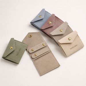 Pochette en microfibre suédée personnalisée avec bouton-pression et gaufrage pour l'emballage de bijoux et le rangement de cadeaux (vente en gros) - Product Image 1