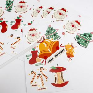 Feuille d'autocollants de Noël imprimés FX, découpés à la forme, autocollants adhésifs, dessins animés du Père Noël pour décorations de fêtes - Product Image 4