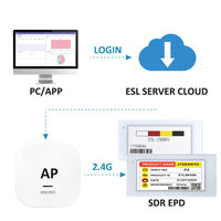 Kit d'étiquettes de prix numériques 2,9 pouces 2,4G ESL, affichage électronique E-Ink/E-Paper pour palettes de liquidation, système EAS d'entrepôt