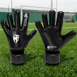 Gants de gardien de but, fournisseur direct d'usine, paume avant en latex de contact 4 mm, dos en silicone injecté, enroulement du pouce enroulé négativement - Product Image 2
