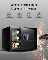 Coffre-fort biométrique compact pour empreintes digitales, idéal pour bijoux, argent, hôtel, maison, bureau, avec compartiment caché pour clés