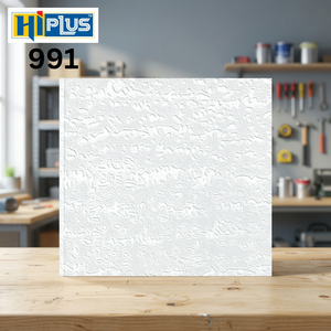 Panel de Pared Decorativo AMPLUS 991 Blanco con Textura de Piedra, Cuadrado, Moderno, Suspendido, Impermeable, de PVC, para Techo - Product Image 2