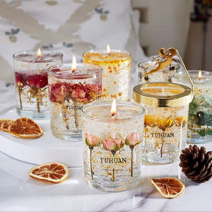 Vela Aromática <span class=keywords><strong>de</strong></span> Cera <span class=keywords><strong>de</strong></span> Gelatina Perfumada con Aroma a Rosa Morada Degradada Hecha a Mano Única <span class=keywords><strong>de</strong></span> 350 g para Regalos - Product Image 4