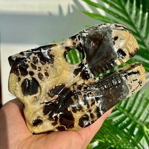 Venta al por Mayor de Figuras de Cráneos de Dinosaurio de Piedra Natural Pintada a Mano, 5.8cm, Artesanía Feng Shui de Alta Calidad para el Hogar - Product Image 4