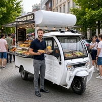 Tricycle électrique de restauration mobile avec batterie amovible, certifié CE, entièrement équipé, directement de l'usine OEM, pour la restauration en extérieur