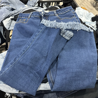Produk baru jins kaki lebar bekas wanita, celana Denim pacar wanita kualitas Premium, pakaian bekas