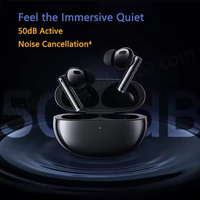 Audífonos Intrauditivos Realme Buds Air 5 Pro TWS con Cancelación Activa de Ruido de 50dB, Indicador LED de Batería y Baja Latencia para Juegos