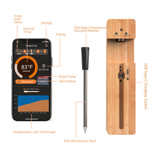 Best-seller Thermomètre à viande numérique intelligent sans fil pour la cuisine BBQ Thermomètre ménager - Product Image 2