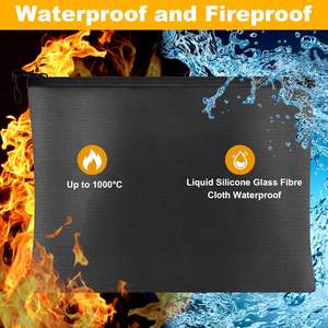 Small Size Fireproof and Waterproof Zipper Bags for Money and Files Made of Fiberglass for Organizing File <b>Folders</b> - Product Image 3