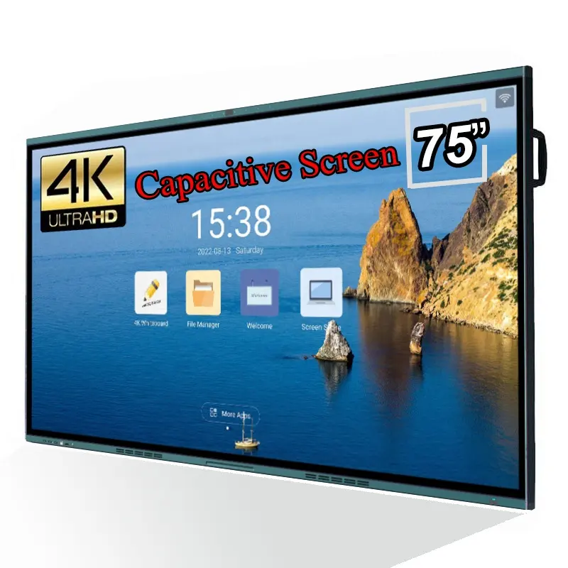 LCD 4K UHD Capacitive Touch Digital Smart Board New Custom Low Price 75inch Smart Technology Black Board with Screen Tv