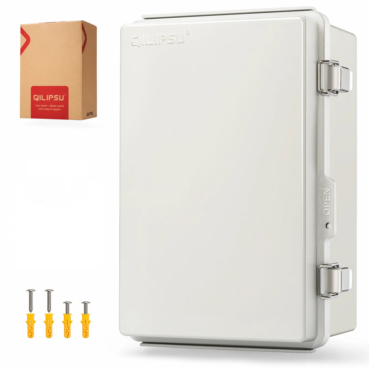 QILIPSU caja eléctrica impermeable al aire libre caja de conexiones IP67 PC/ABS plástico Proejct gris Wifi caja 11,4 "x 7,5" x 5,5"