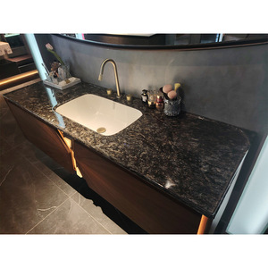 Luxurious Modern <b>Bathroom</b> <b>Vanity</b> Unit with Solid Wood & Plywood Countertop MDF Lacquer Finish Wall-Mounted Basin Mirror Included - Product Image 2