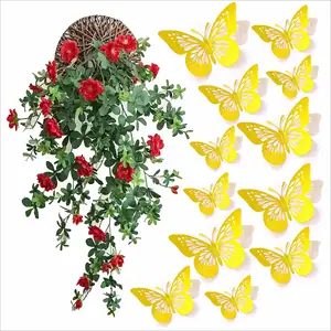 Sticker Golden Hollow Butterfly Art Home Gathering Bouquet Decoration Background Wall Sticker Flower Shop Supplies