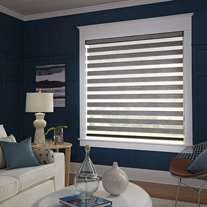 Tende a Rullo Zebrate su Misura, Tessuto Disponibile in Vari Colori, Larghezza e Lunghezza Personalizzabili, Filtraggio della Luce per Finestre alla Francese - Product Image 2