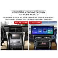 Reproductor Multimedia para Auto con Pantalla Táctil Android de 12.3 Pulgadas, GPS, Navegación, Carplay, Universal para Camry 2015-2016